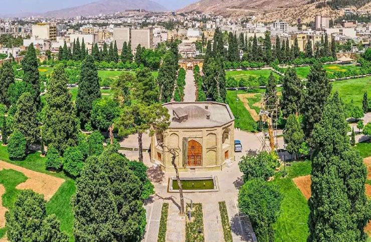  باغ جهان نما شیراز از نمای بالا