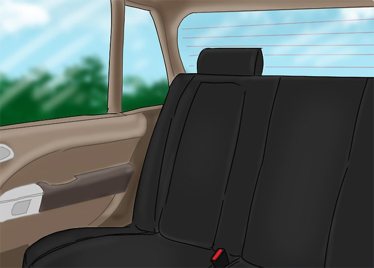 Choose your seat once you get in the car