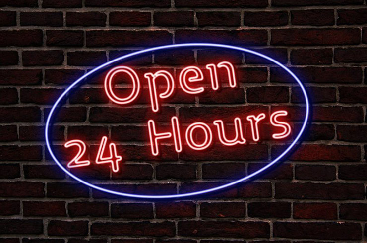 24-hour stores