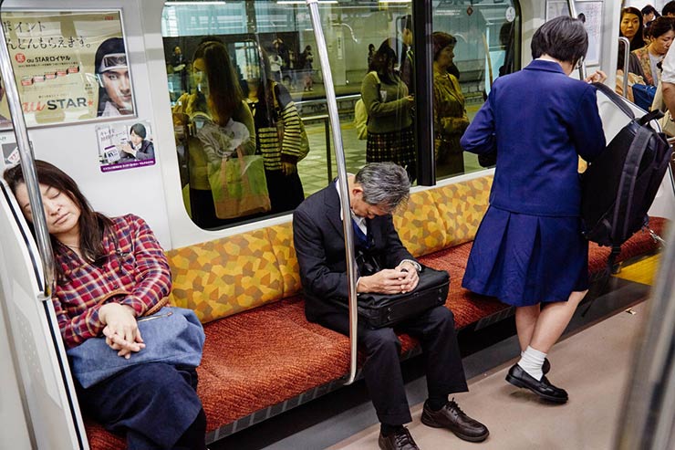 Japanese people can sleep anywhere, any time