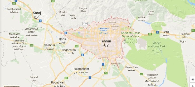 تهران بر نقشه گوگل