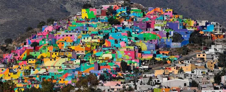 منطقه پالمیتاس در پاچوکا مکزیک،شهر رنگین کمانی