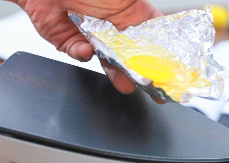 Cook food in the foil tray