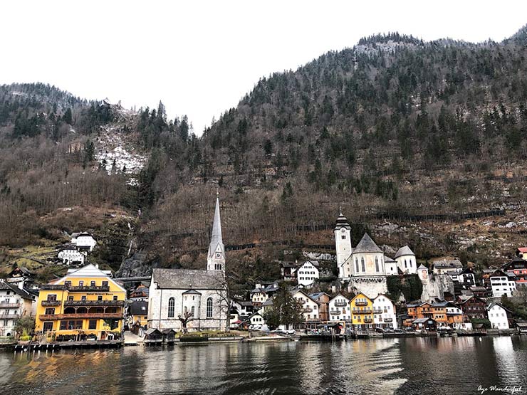 View of Hallstatt when arriving/leaving by ferry