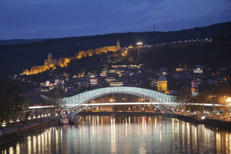 Peace Bridge at night