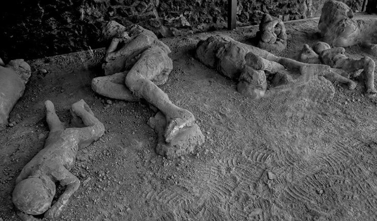 Volcano creeks in Pompeii, Italy