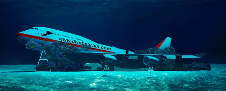 ساخت تم‌پارکِ زیر آب در بحرین با غرق کردن هواپیمای بوئینگ