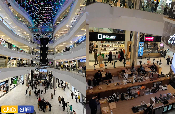 مراکز خرید بندر انزلی؛ معرفی بازارها و پاساژهای انزلی + عکس 16 دو تصویر از رستوران و فود کورت لوکس و طبقات مختلف پاساژ آرش
