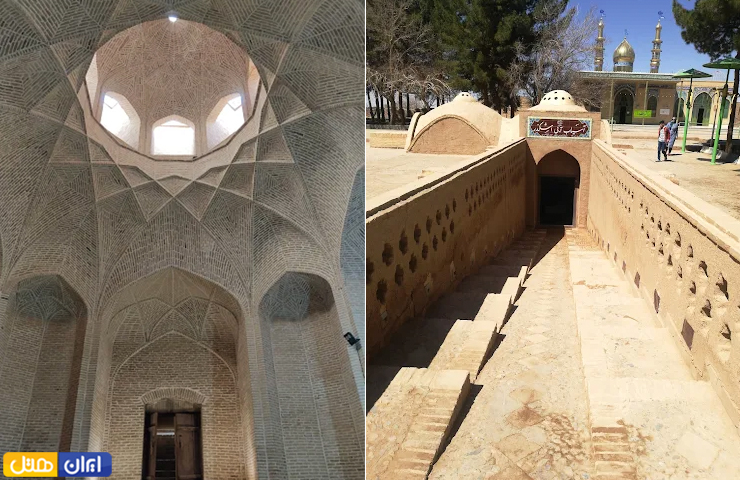 جاهای دیدنی یزد با عکس و آدرس 29 تصویر دلنشین از نمای داخلی و طاق آجرکاری آسیاب اشکذر و ورودی این بنای تاریخی در زیر زمین