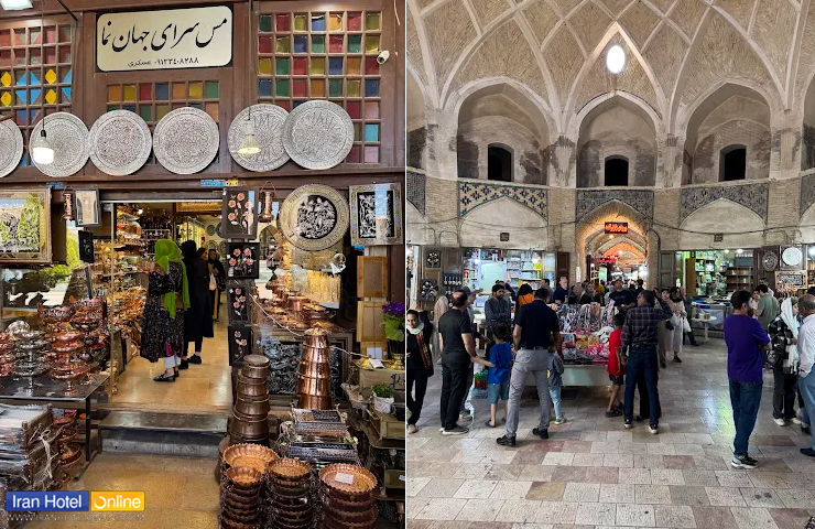 جاهای دیدنی کرمان؛ معرفی باغها، کویرها و جذابیتهای کرمان 37 بازار سنتی ارگ کرمان و گردشگرانی که مشغول بازارگردی هستند