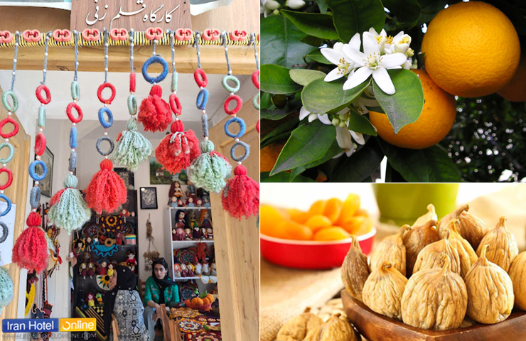 سه تصویر از غرفه صنایع دستی، مرکبات و انجیر خشک از سوغات داراب