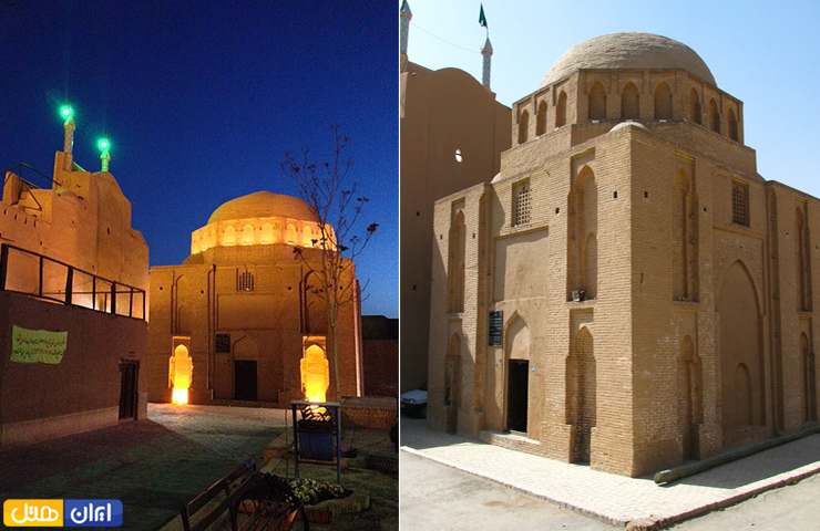 جاهای دیدنی یزد با عکس و آدرس 21 دو تصویر دلنشین از بقعه دوازده امام یزد در روز و شب