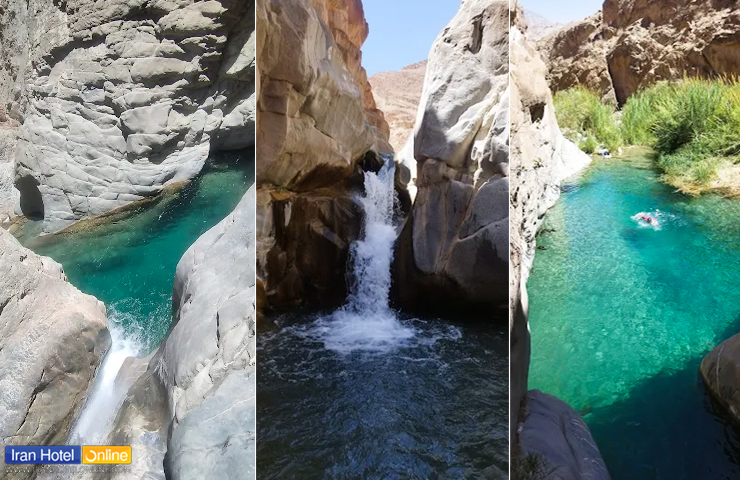 جاهای دیدنی کرمان؛ معرفی باغها، کویرها و جذابیتهای کرمان 26 سه تصویر تماشایی از دره درگه با آبی زلال و سبز رنگ از جاذبه های طبیعی کرمان