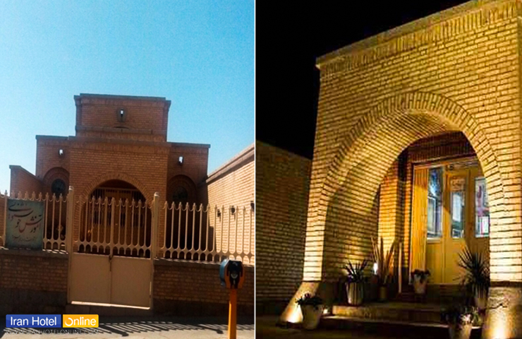 عکسی از طاق و ایوان ورودی و ساختمان اصلی مقبره حکیم نزار