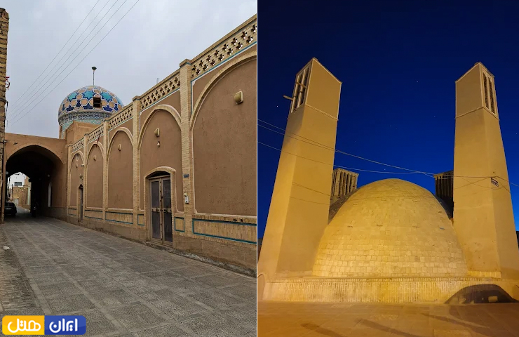 جاهای دیدنی یزد با عکس و آدرس 9 دو تصویر دلنشین و زیبا از شب و روز در ساباطهای یزد با بافت سنتی و قدیمی