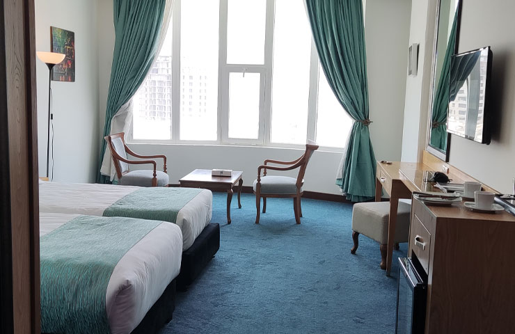 اتاق دو تخته توئین هتل بین المللی کیش رو به دریا