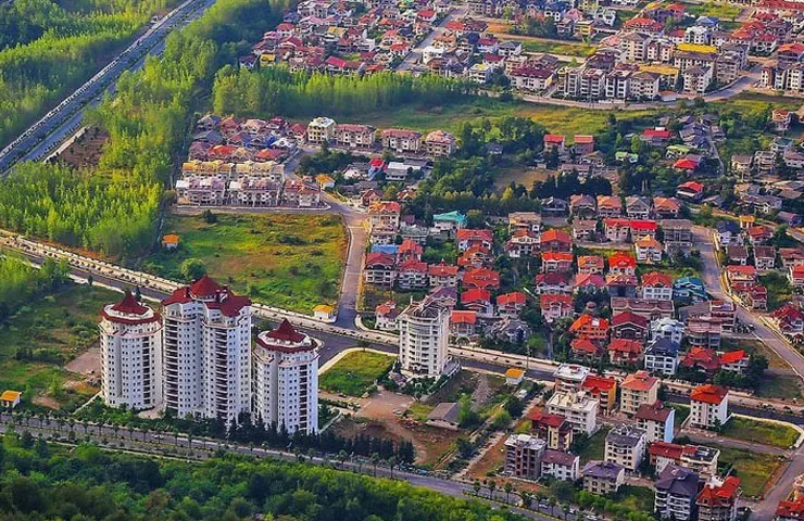 دهکده توریستی نمک آبرود از نمای بالا 