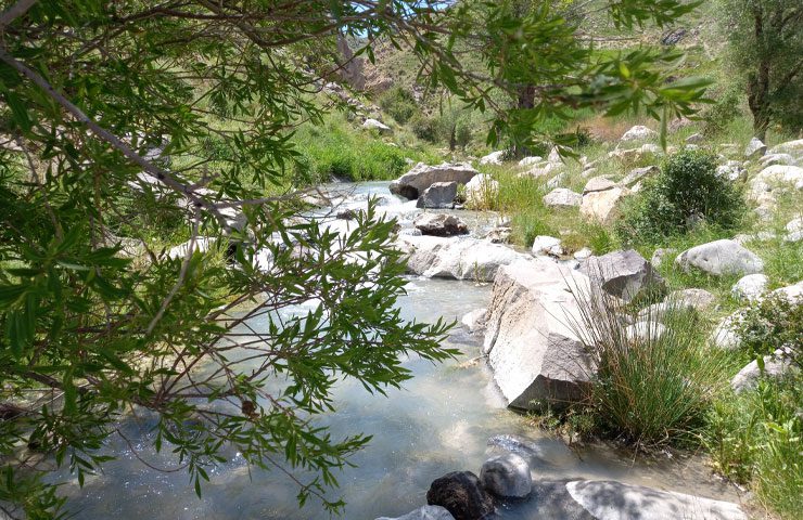 رودخانه جاری شده در طبیعت لاریجان 