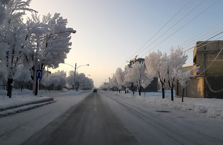 طبیعت برفی روستای چادگان اصفهان