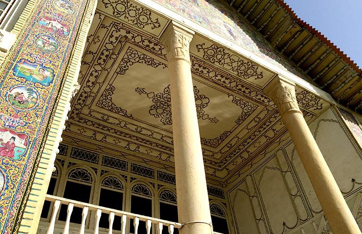 معماری ایوان عمارت باغ ارم شیراز