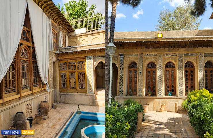 دو تصویر از نمای آجری و تزیینات بسیار زیبای ساختمان موزه مشکین فام