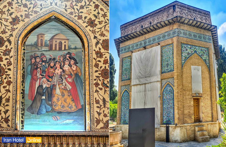 دو تصویر از باغ موزه نظر از جاهای دیدنی شیراز
