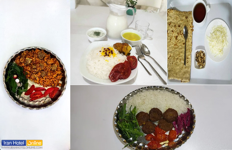 سه تصویر از غذاهای لذیذ رستوران بانو آماده پذیرایی از مشتریان