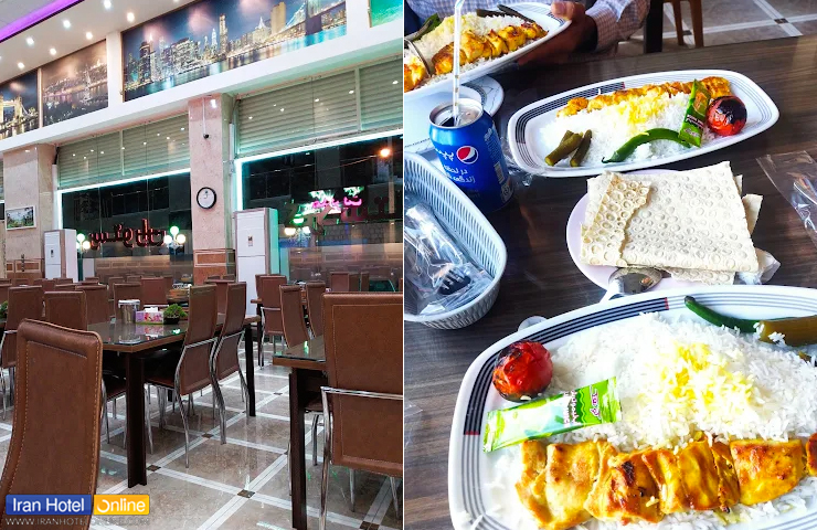 دو عکس از فضای داخلی دلنشین و غذاهای لذیذ رستوران کردستان