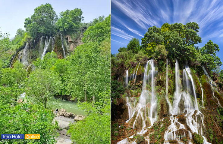 آبشار بیشه؛ نوازش زلال آب بر گیسوی درختان 7 هوای پاک و دلنشین در فصل بهار و تصویر جذاب آبشار بیشه لرستان