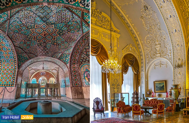 کاخ گلستان تهران؛ معرفی بخشهای مختلف، ساعت بازدید + قیمت ورودی 1 دو تصویر زیبا از تالار و حوض مرمر در دل کاخ گلستان تهران
