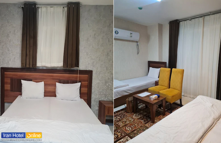 هتل های نزدیک مراکز خرید قشم و درگهان 7 دو تصویر از نمای متفاوت در اتاق های هتل رویال قشم