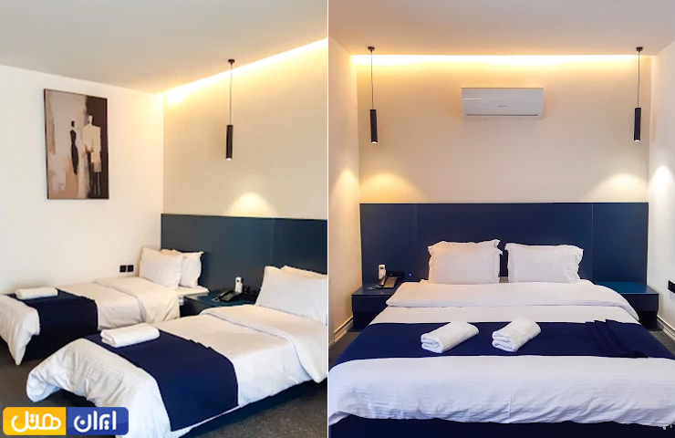 جاهای دیدنی اطراف بندر انزلی؛ از روستاهای توریستی تا مرداب و جنگل 13 دو تصویر از اتاق دو نفره و دو تخته در هتل کامبادن بندر انزلی