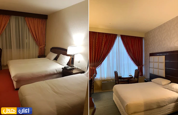 دو عکس از اتاق یسه نفره و دو نفره هتلاسپیناس آستارا