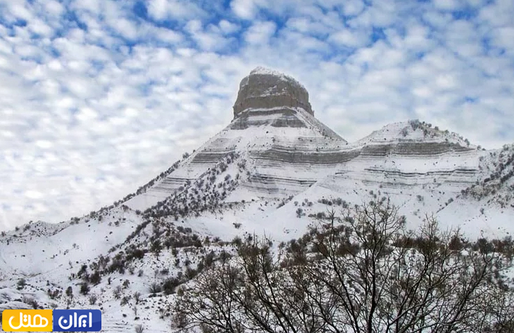 عکسی زیبا از طبیعت برفی و قله سفید پوش قلاقیران