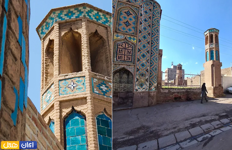 جاهای دیدنی قزوین، از الموت پر رمز و راز تا طبیعت چشمنواز 15 تصویری از مناره و بادگیرهای آجری با نمای کاشی کاری آب انبار حاج کاظم