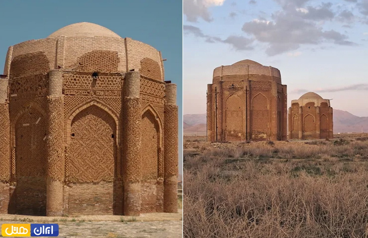 جاهای دیدنی قزوین، از الموت پر رمز و راز تا طبیعت چشمنواز 33 دو عکس از برج های آجری خرقان قزوین در فصل تابستان