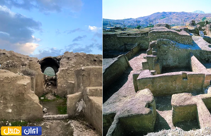 دو تصویر از بقایای شهر تاریخی ماداکتو ایلام