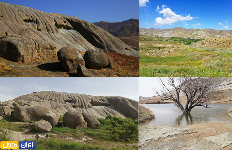 جاهای دیدنی قزوین، از الموت پر رمز و راز تا طبیعت چشمنواز 34 چهار تصویر از صخره نیاق و رودخانه و طبیعت بکر روستای توریستی نیاق قزوین