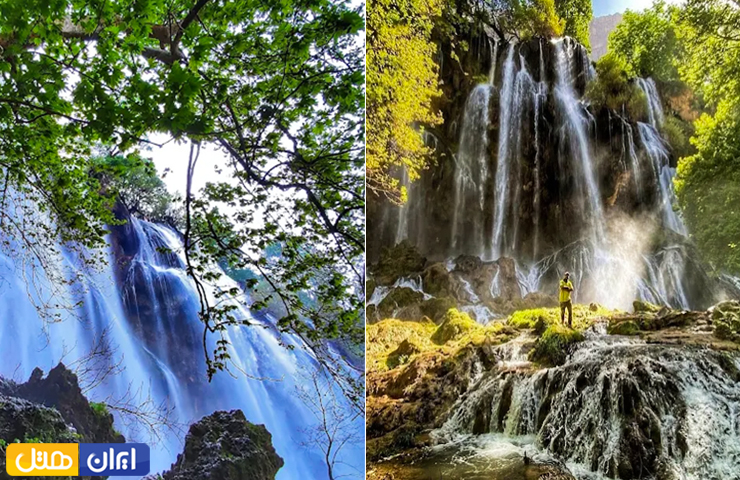 دو تصویر زیبا و باشکوه از آبشار زردلیمه در فصل بهار و تابستان