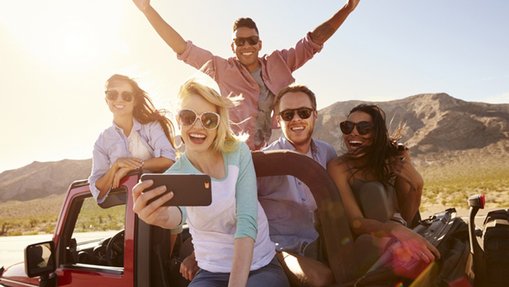 happy travellers