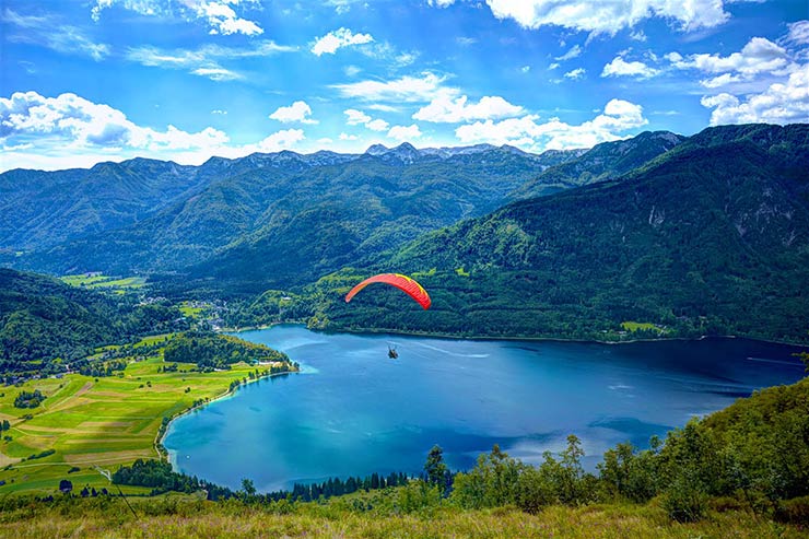 Paragliding in Triglav National Park, Slovenia