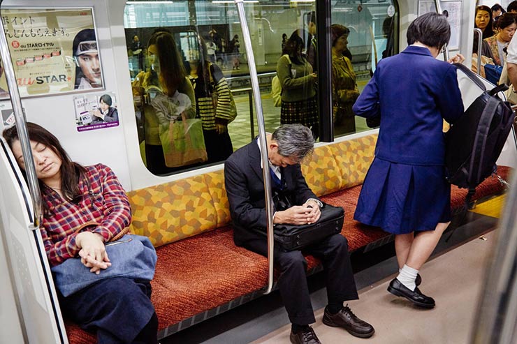 Japanese people can sleep anywhere, any time